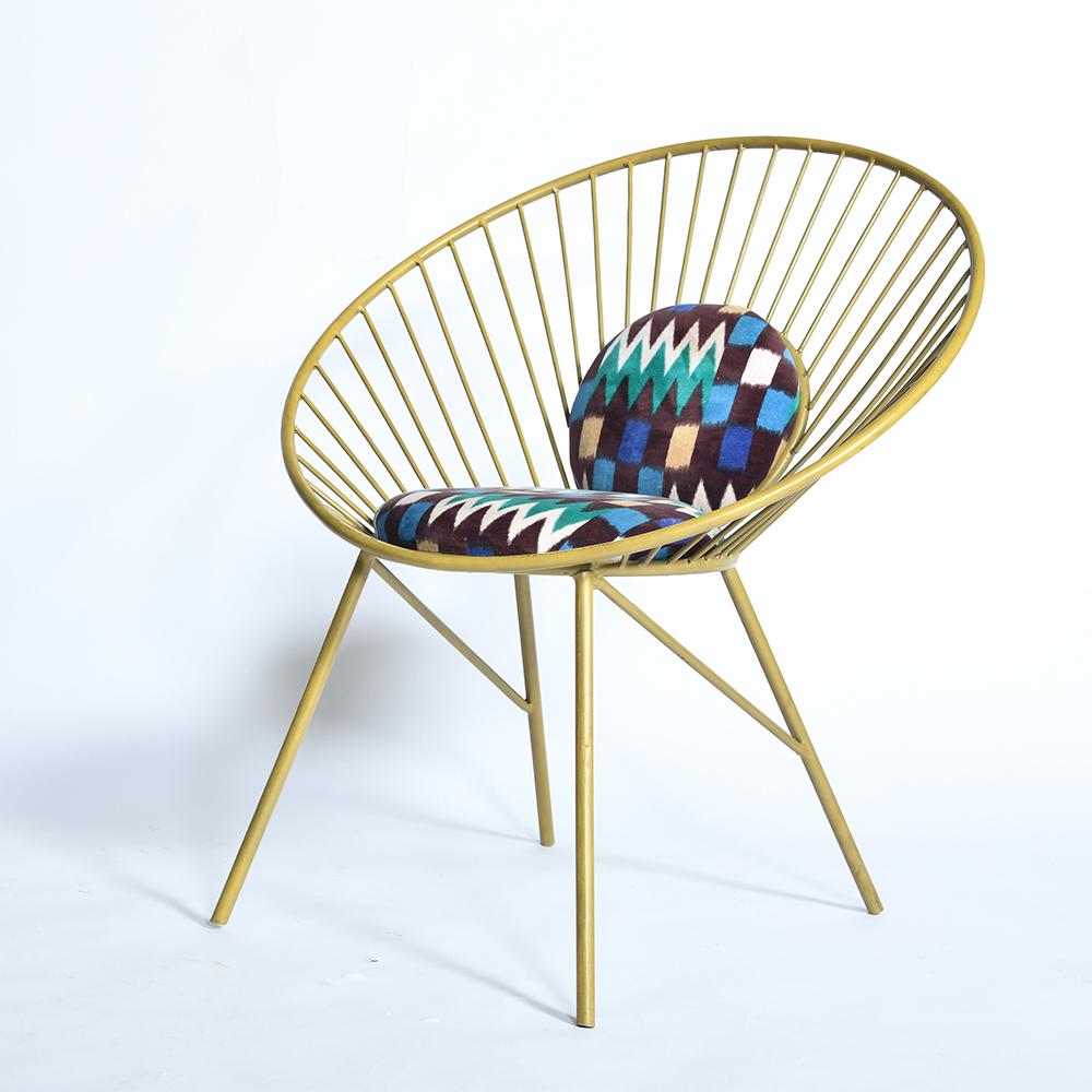 Lotus Brass Finish Metal Sofa Chair